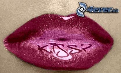 lèvres peintes, lèvres brilliant, baiser
