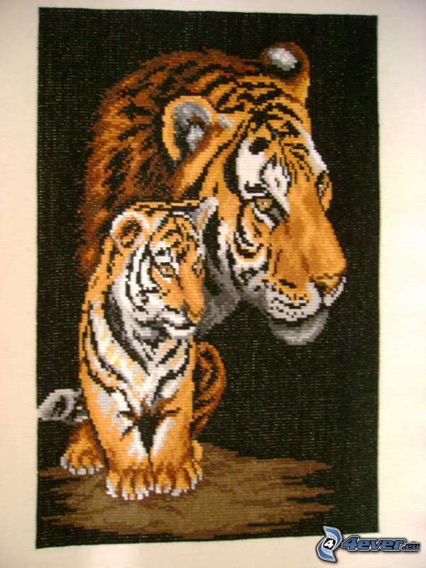 tigre, animal, tapis
