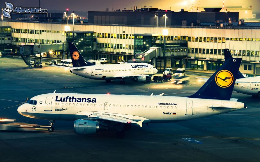 aéroport, avions, Lufthansa