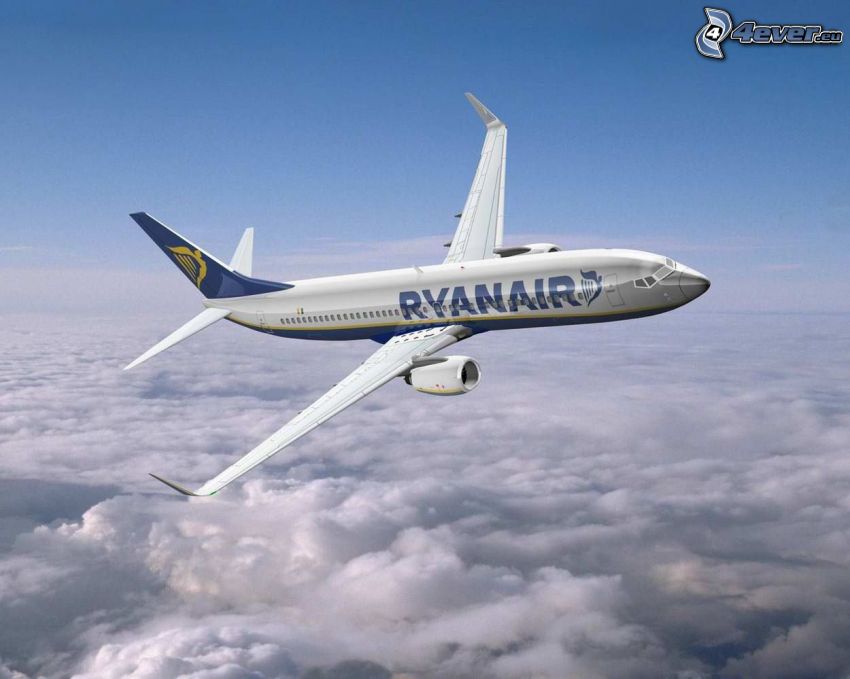 Boeing 737, Ryanair, avion, nuages