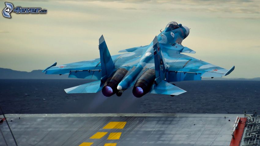 Sukhoi Su-35, décollage, porte-avions
