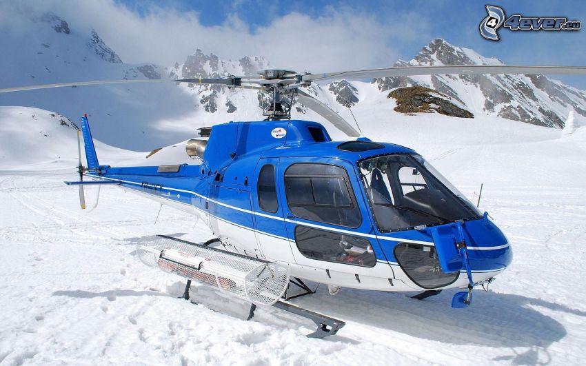 hélicoptère, neige