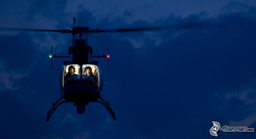 hélicoptère, nuit