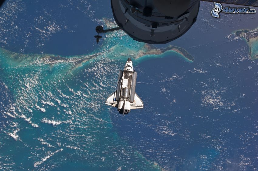 navette spatiale Atlantis, Station Spatiale Internationale ISS, univers, Terre, STS 135