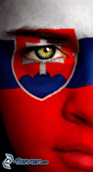 fan, drapeau de la Slovaquie, emblème, blason