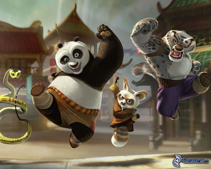 Kung Fu Panda, tigre, serpent, Chine