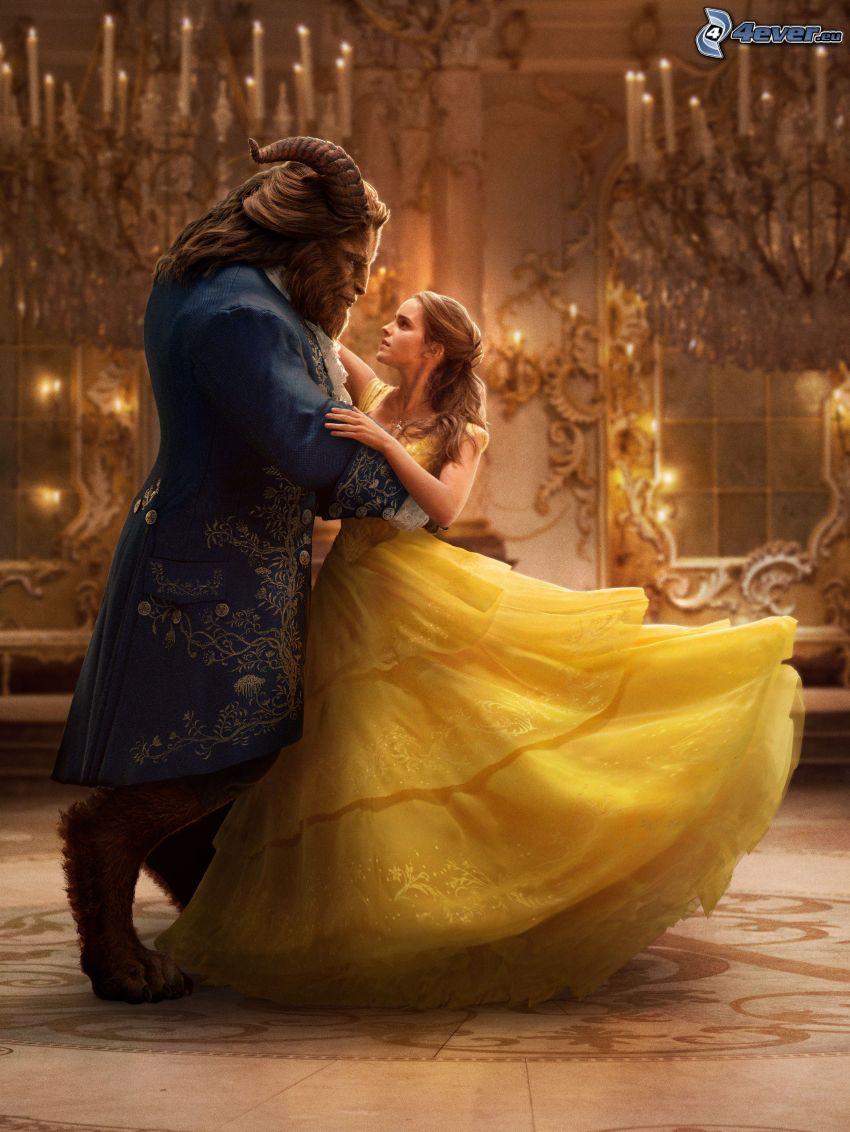 La Belle et la Bête, Emma Watson, robe jaune, monstre
