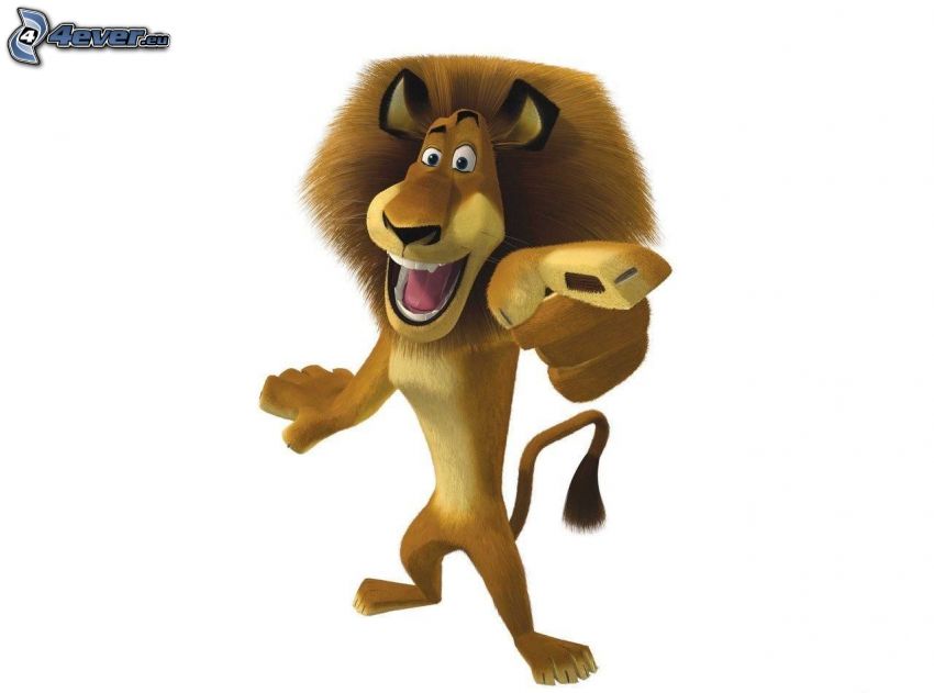 lion de Madagascar, lion de bande dessinée