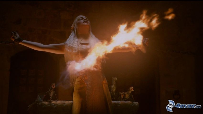 Valar Morghulis, A Game of Thrones, dragon, flamme