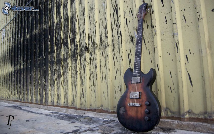 guitare électrique, mur