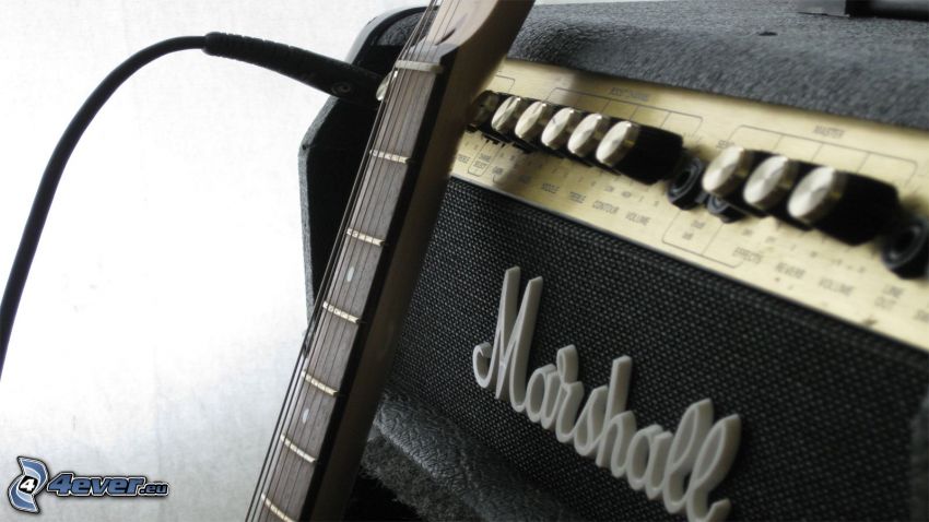Marshall, amplificateur, guitare