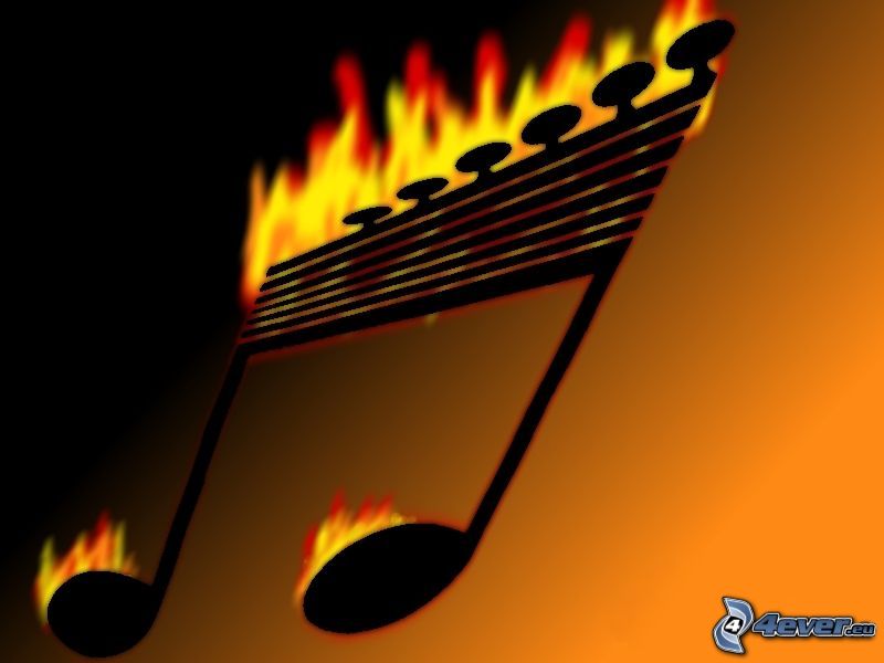 Note de musique, feu