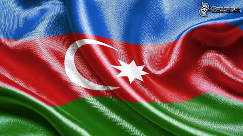 Azerbaïdjan, drapeau, soie