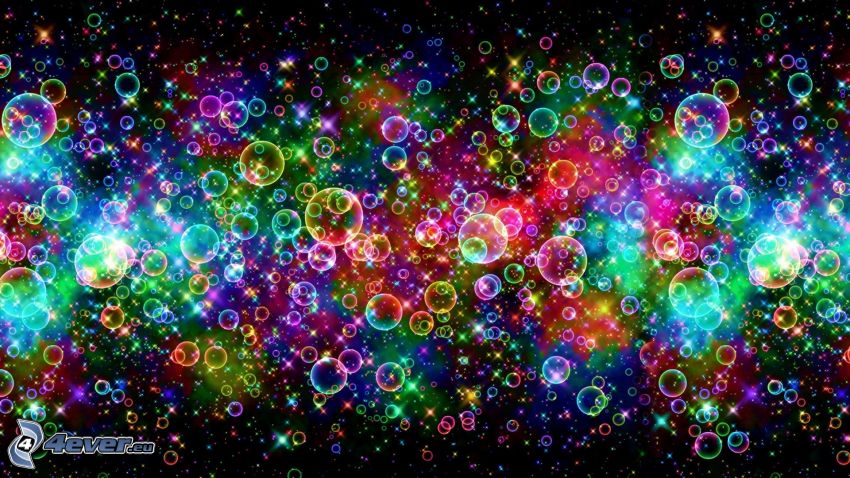 bulles, couleurs de l'arc-en-ciel