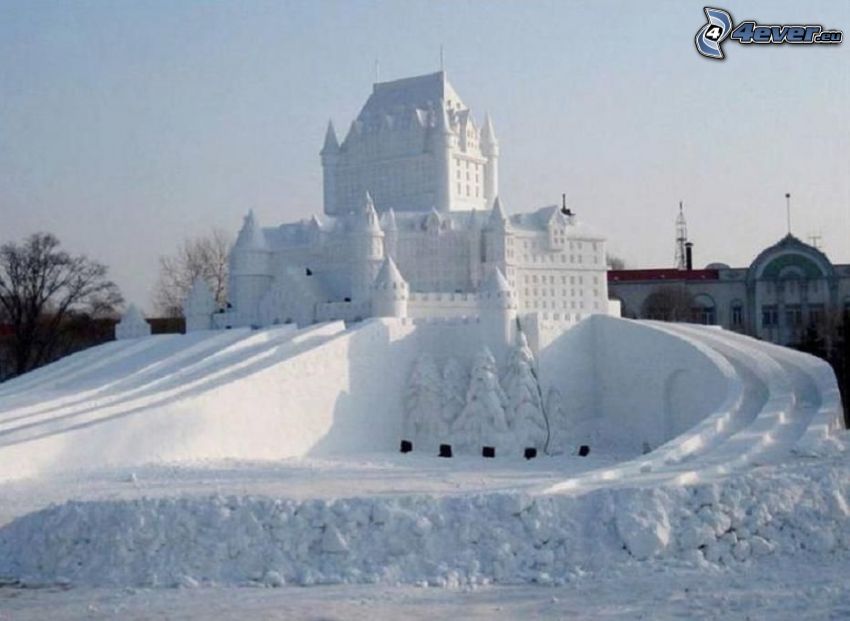château, neige