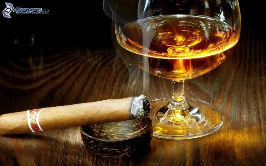 cigare, whisky