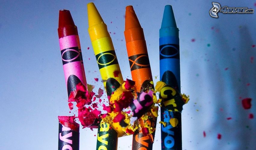 crayons, balle, charge