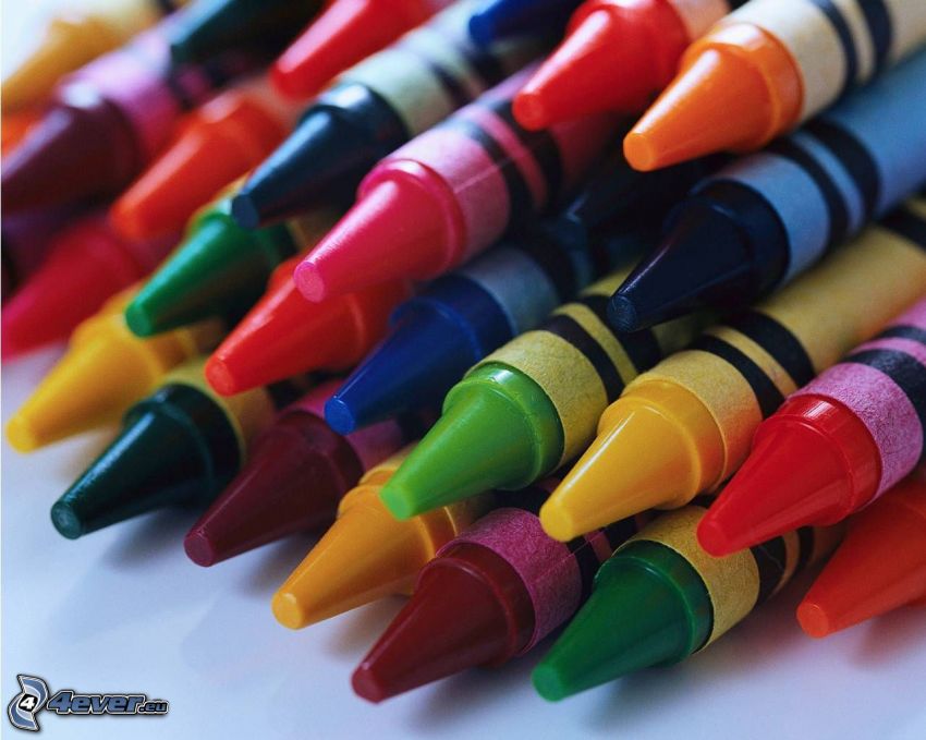 crayons, crayons colorés
