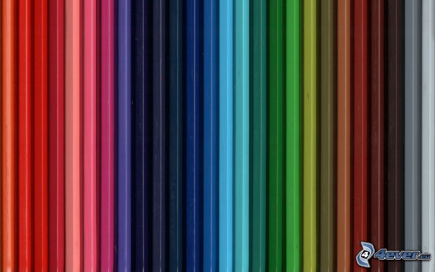 crayons colorés, couleurs de l'arc-en-ciel