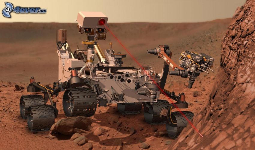 Curiosity, Mars Science Laboratory, robot, des faisceaux laser