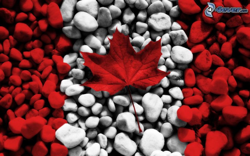 Drapeau canadien, pierres