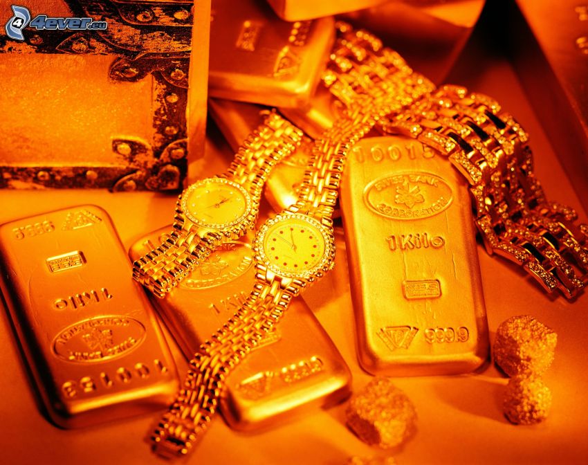 en or, montre, bijoux, lingots d'or