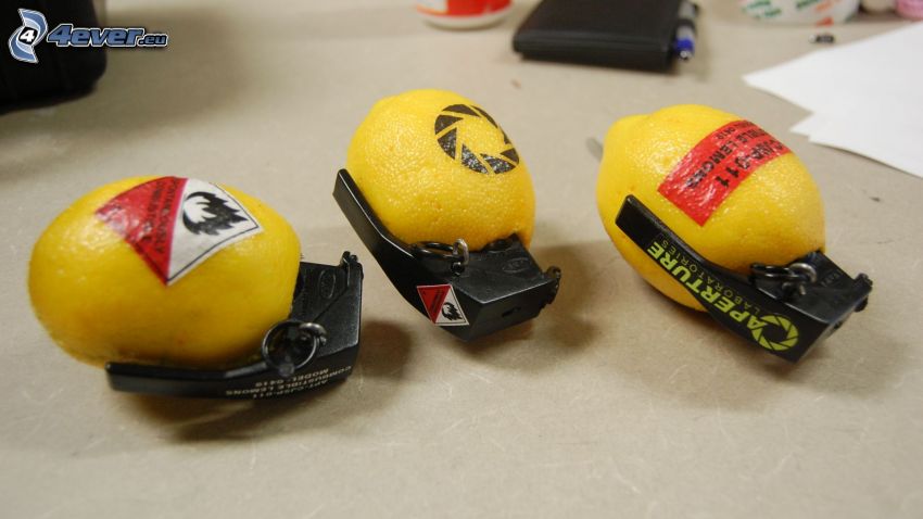 grenade à main, citrons