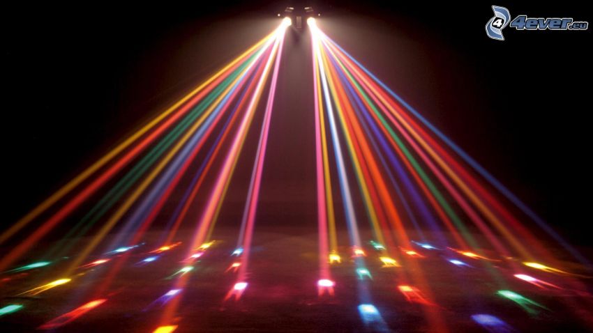 lumières colorées, discothèque