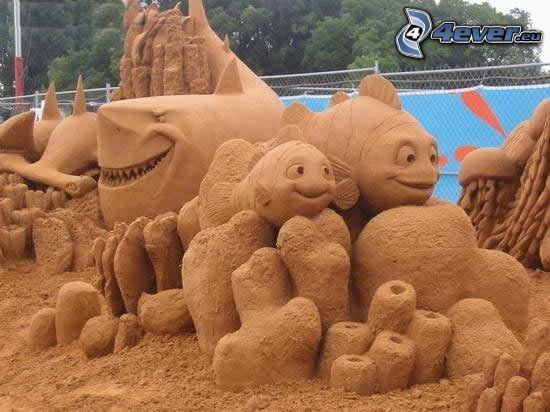 Nemo, sculptures de sable