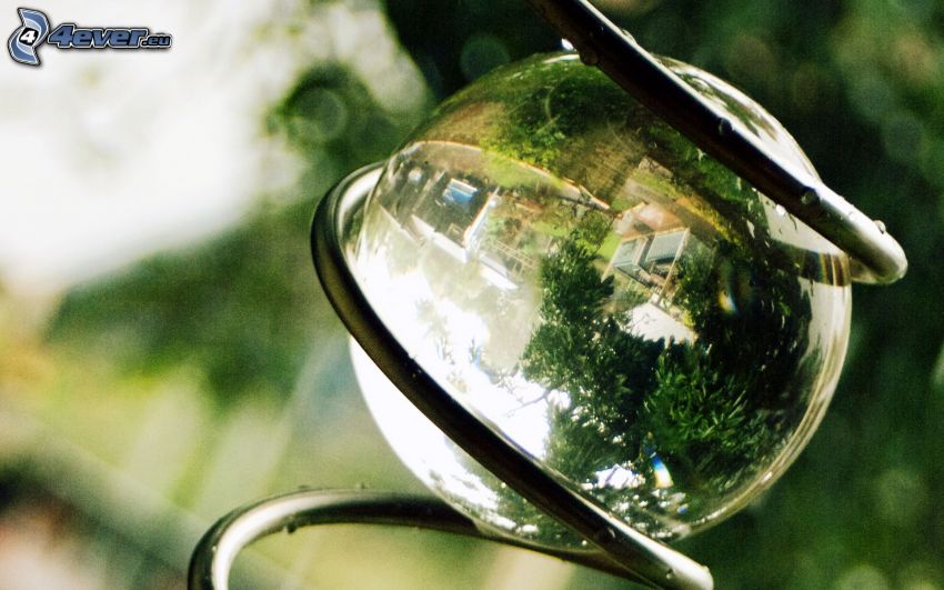 sphère de verre, reflexion