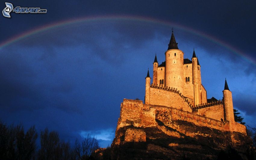 Alcázar of Segovia, Espagne, château, arc en ciel