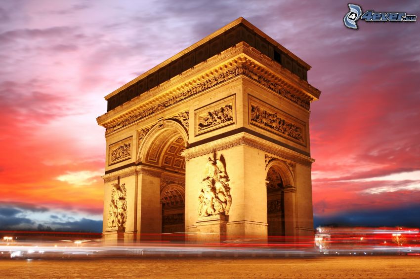 Arc de Triomphe, Paris, lumières, HDR