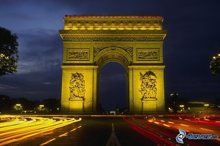 Arc de Triomphe, Paris, route