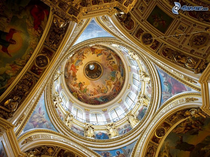Cathédrale Saint-Isaac de Saint-Pétersbourg, intérieur, plafond