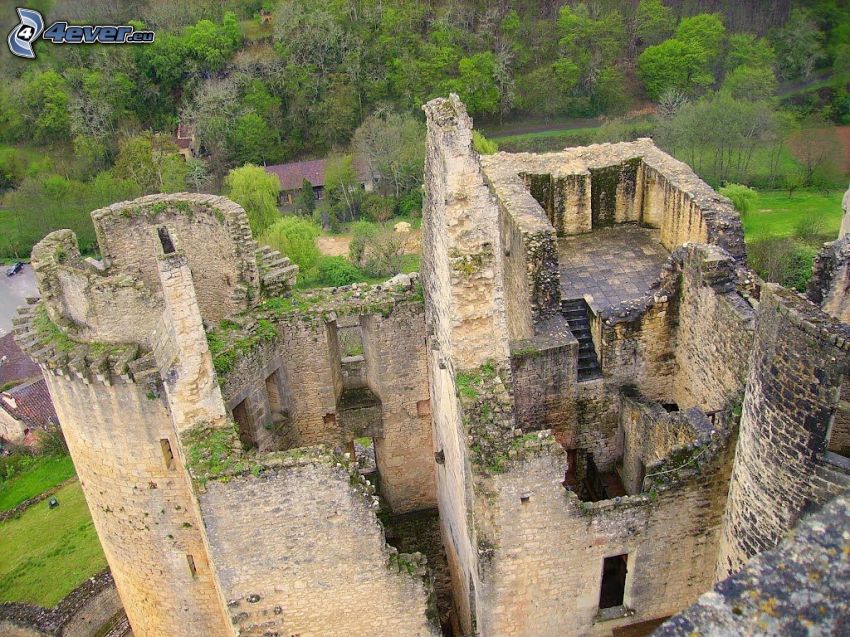 château de Bonaguil, murs
