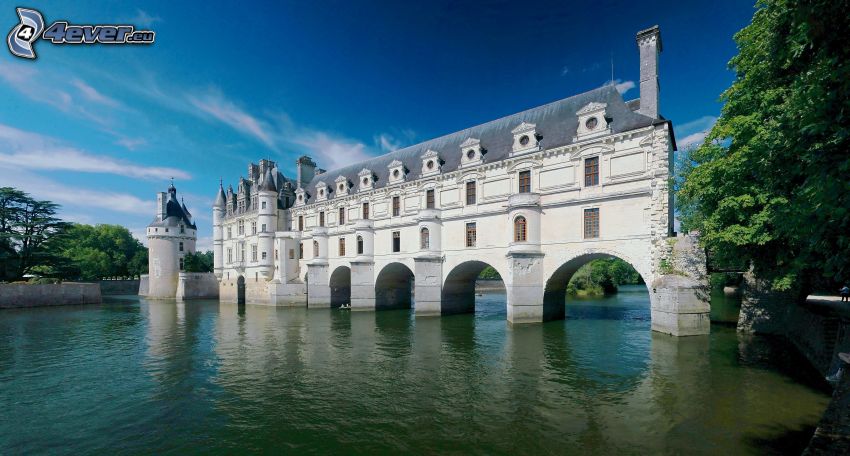 Château de Chenonceau, château, France, lac