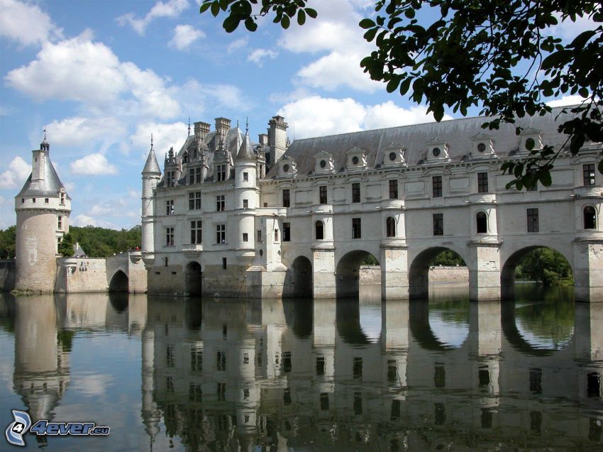 Château de Chenonceau, rivière, reflexion