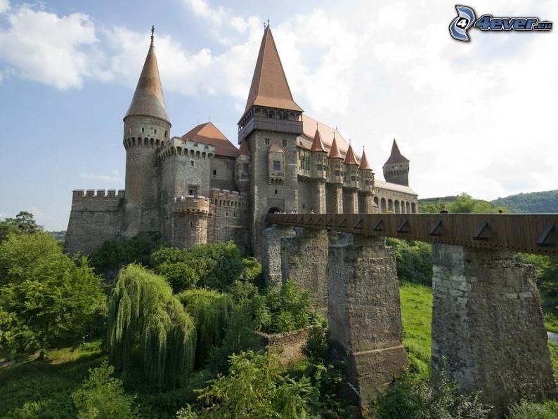 château de Dracula, Hunyad, Transylvanie, Roumanie, pont