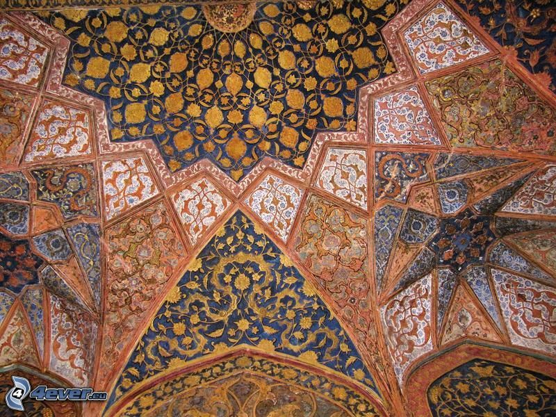 intérieur du Taj Mahal, plafond
