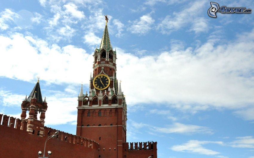 Kremlin, horloge, Moscou, Russie