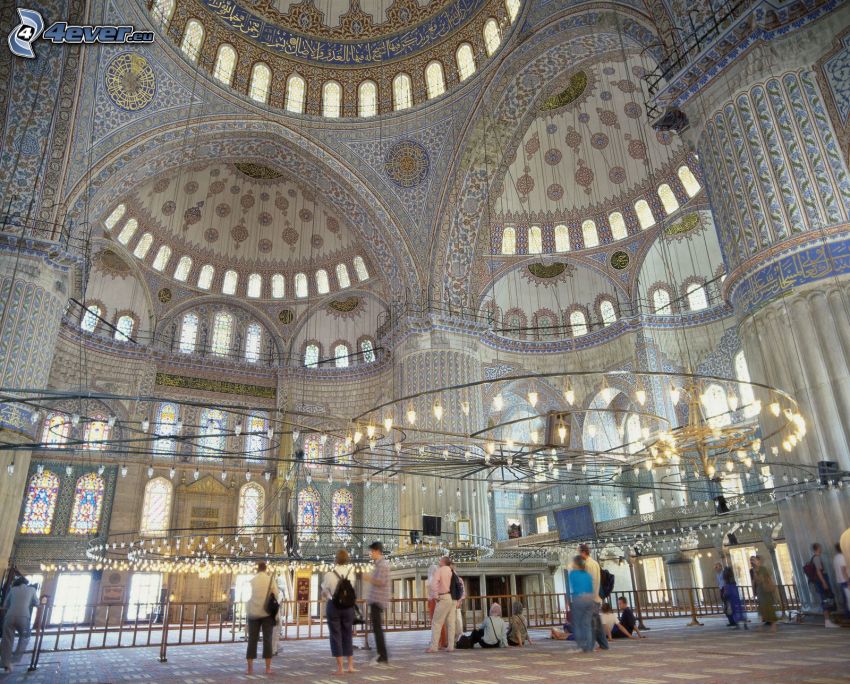 La Mosquée bleue, Hagia Sofia, intérieur, voûte