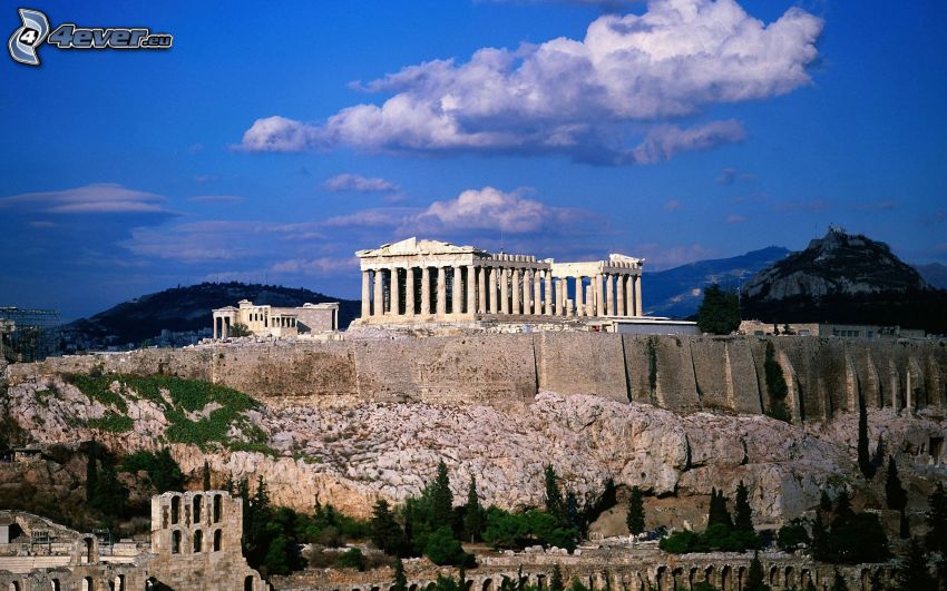 Parthénon, rochers, Athènes