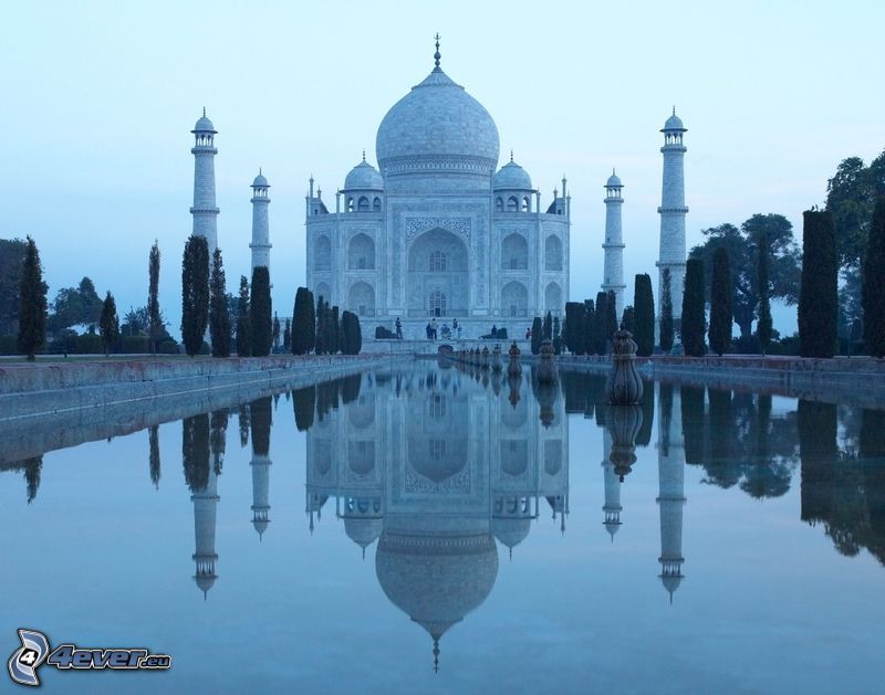 Taj Mahal, eau, reflexion