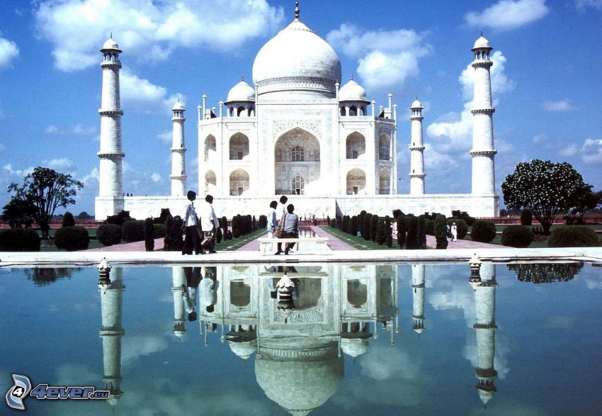 Taj Mahal, eau, reflexion