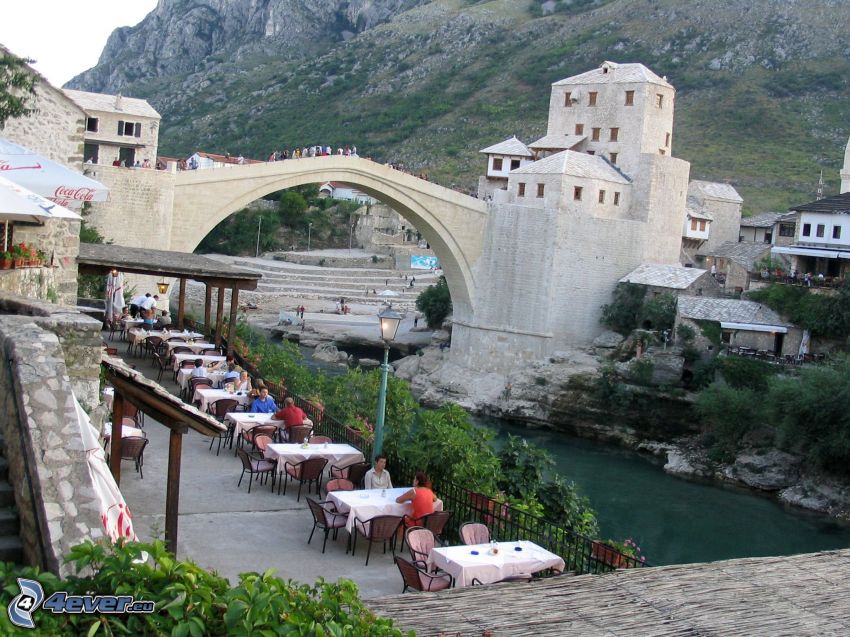 Stari Most, restaurant, Neretva, Mostar