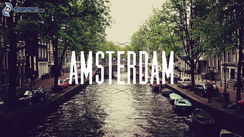Amsterdam, rivière, rue