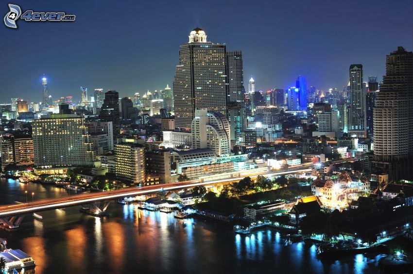 Bangkok, ville dans la nuit