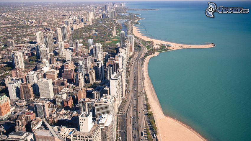 Chicago, une ville côtière, vue sur la ville