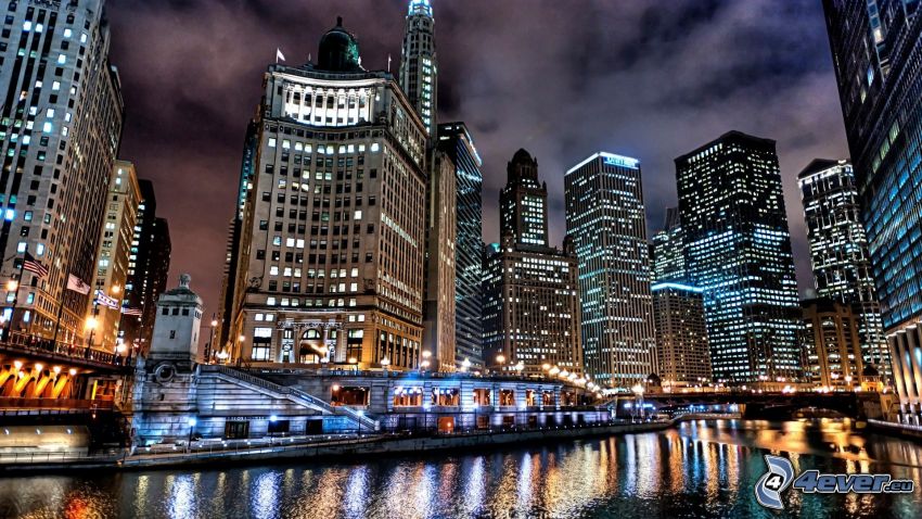 Chicago, ville dans la nuit