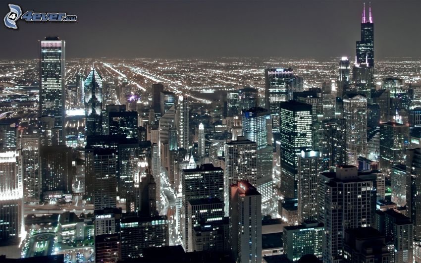 Chicago, ville dans la nuit